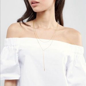 Gorjana gold double layered minimal necklace